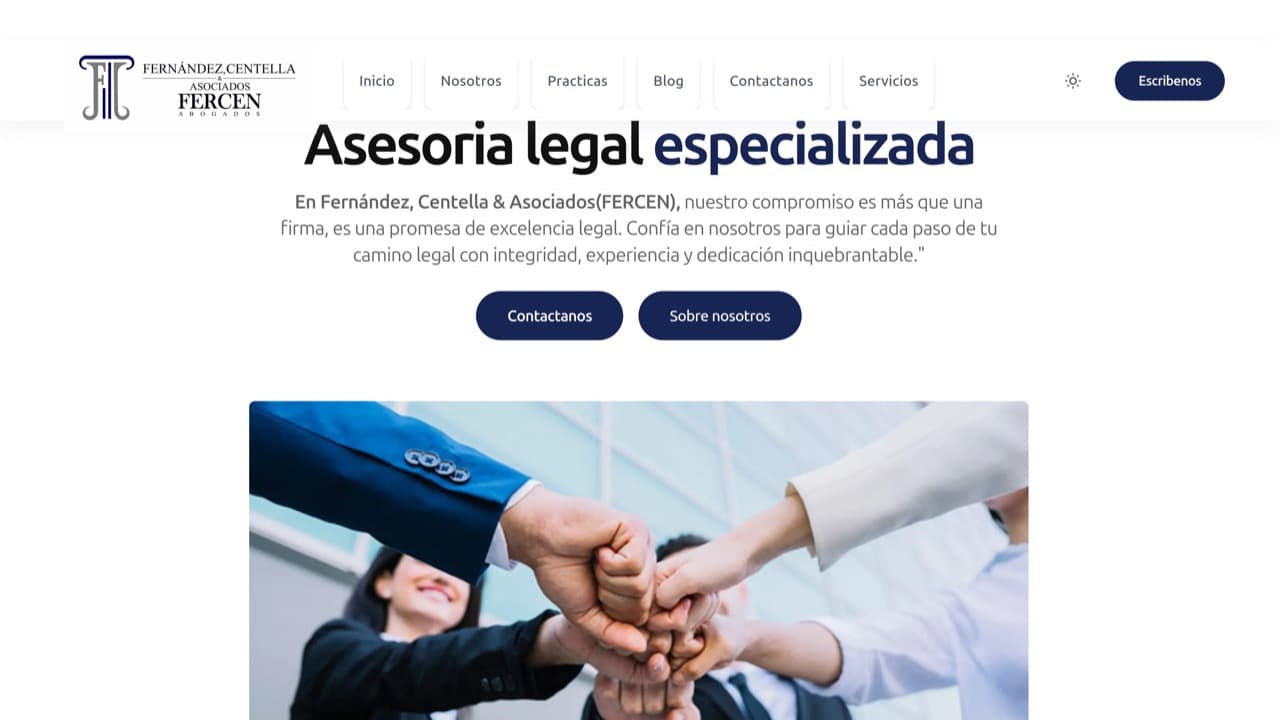 Portada del sitio de Ferce Abogados