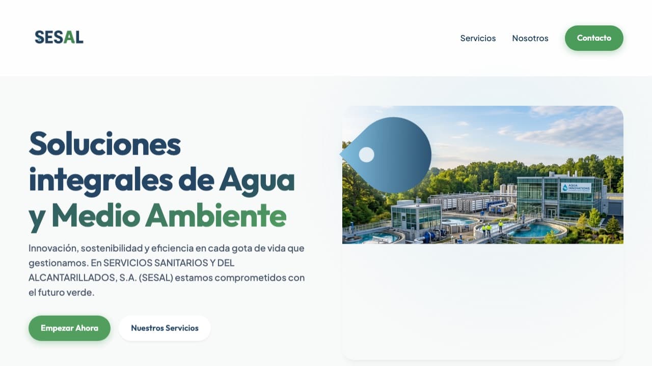 Portada del sitio de Sesal