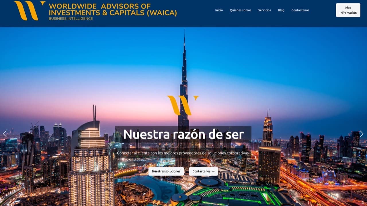 Portada del sitio de Waica